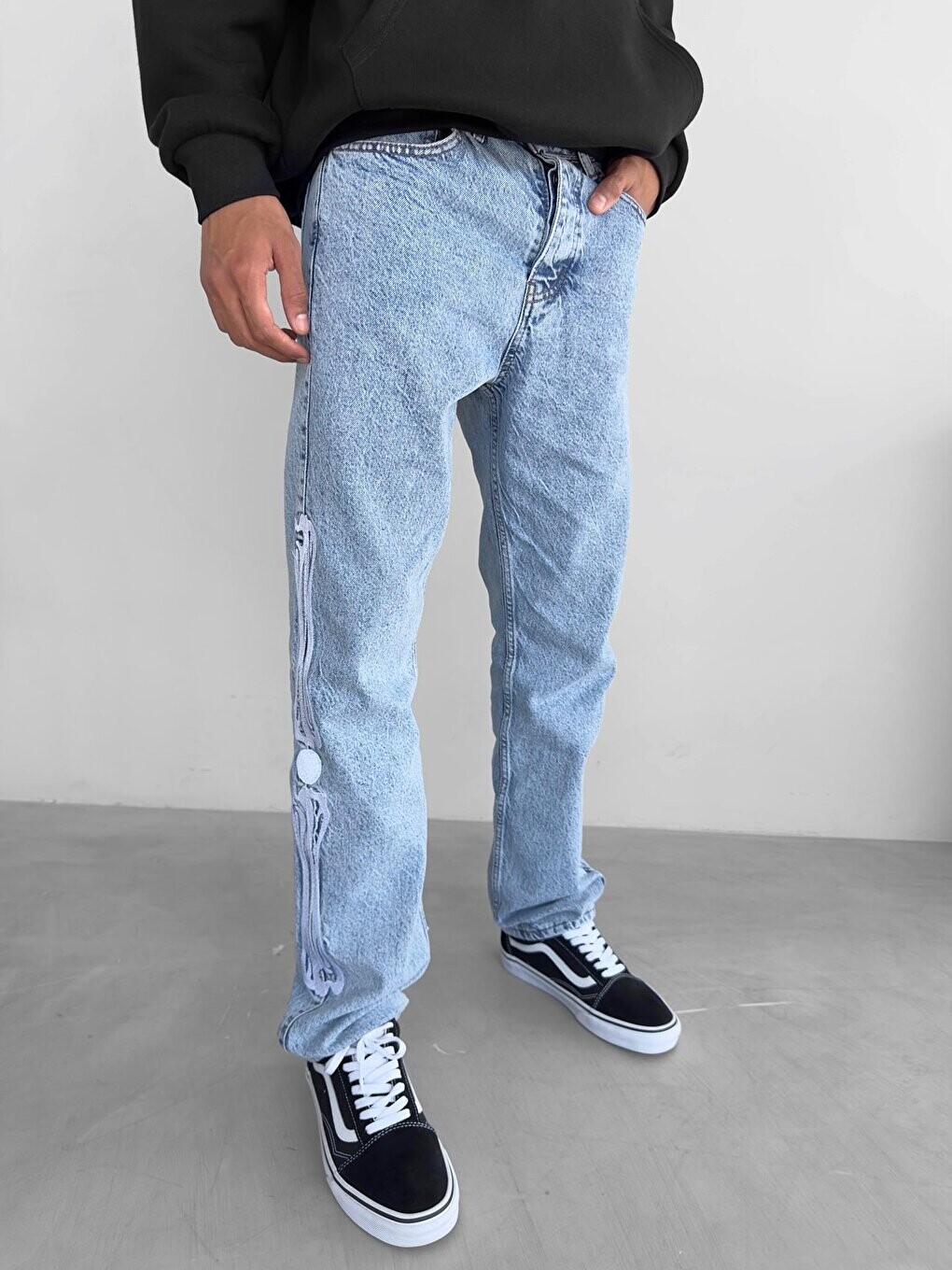 

Джинсы Baggy Fit с вышивкой синие ablukaonline