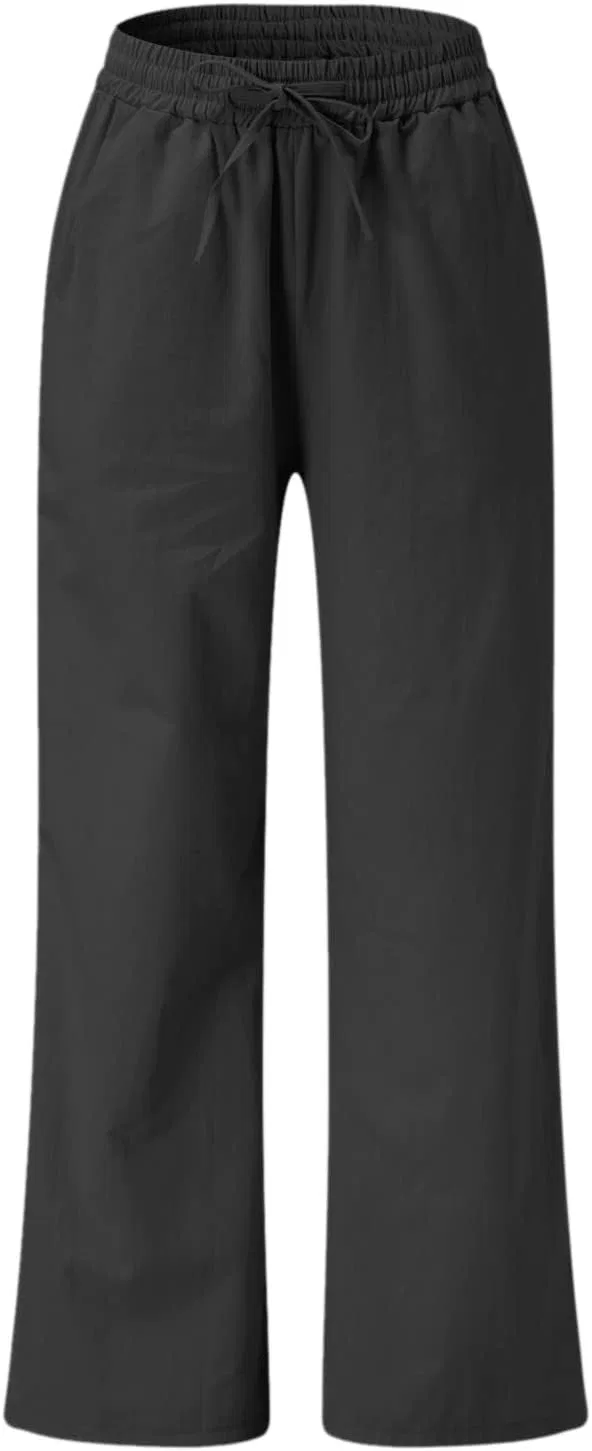 Простая льняная брюки Casual Solid из льна и хлопка повседневные женские штаны свободные хлопковые брюки Jean Women Generic, черный — фото 4