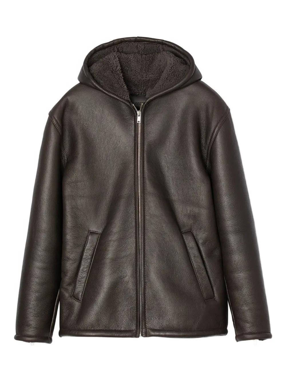 

Дубленка с капюшоном SANDRO, серый