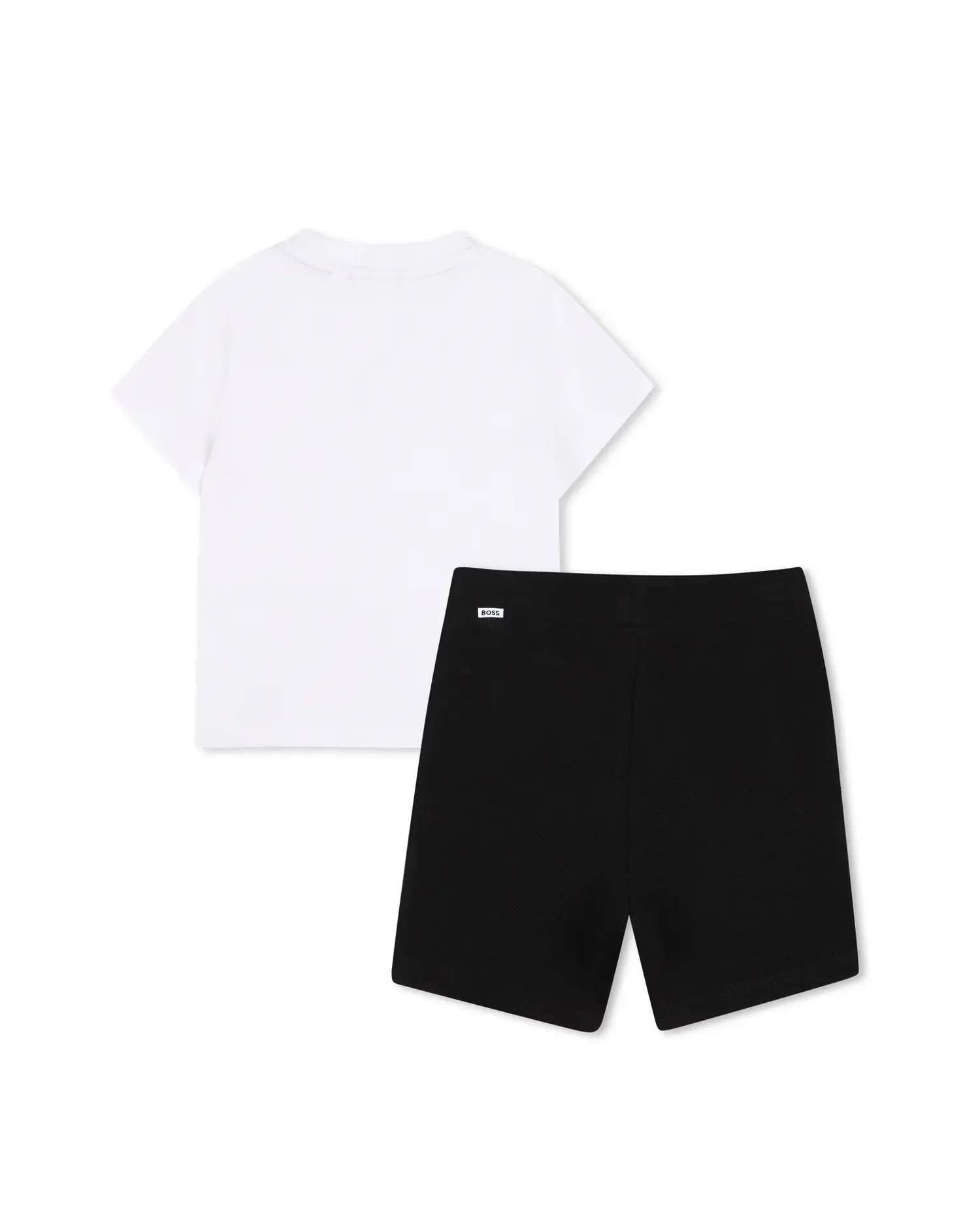 Комплект для мальчика с коротким рукавом из однотонного хлопка BOSS Kidswear, черный — фото 3