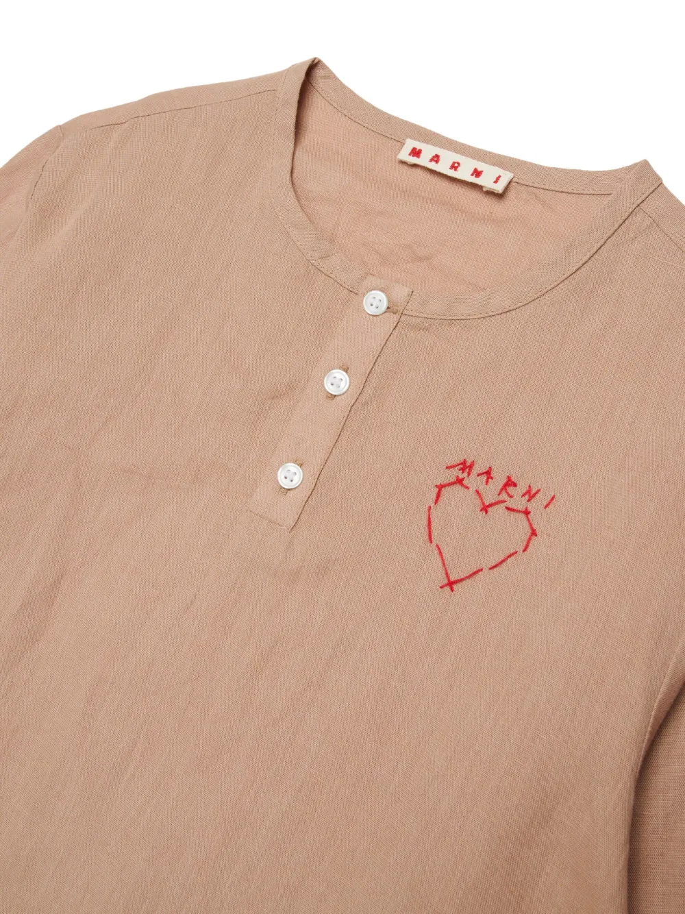 Рубашка на пуговицах Marni Kids, бежевый — фото 3