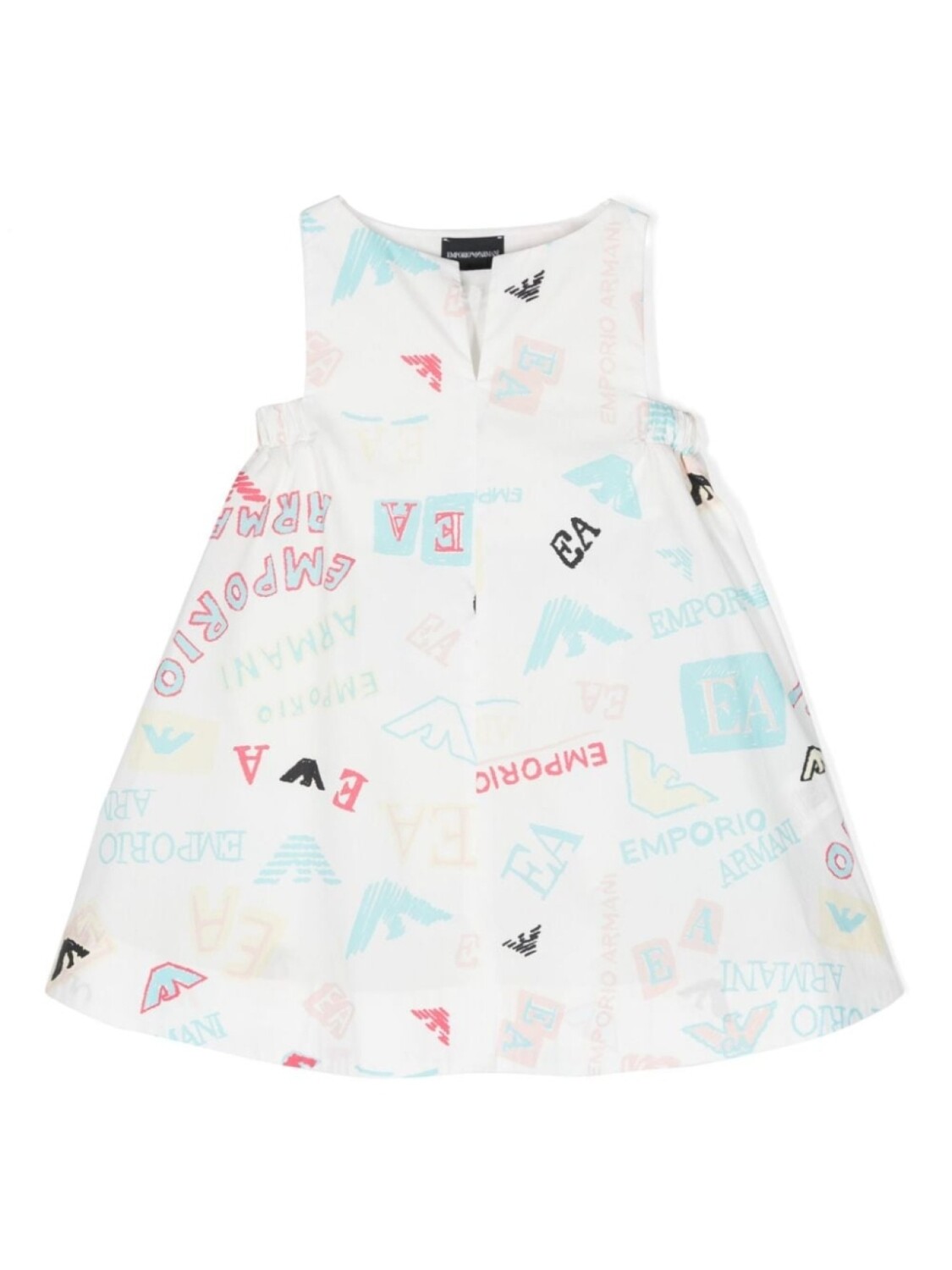 

Платье без рукавов с логотипом Emporio Armani Kids, белый