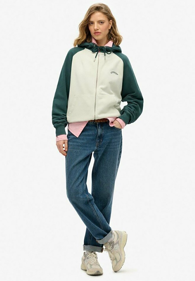 

Толстовка Superdry & Co Zip-up sweatshirt, Desrt Bone Off Wht D Pne Green/Light Yellow