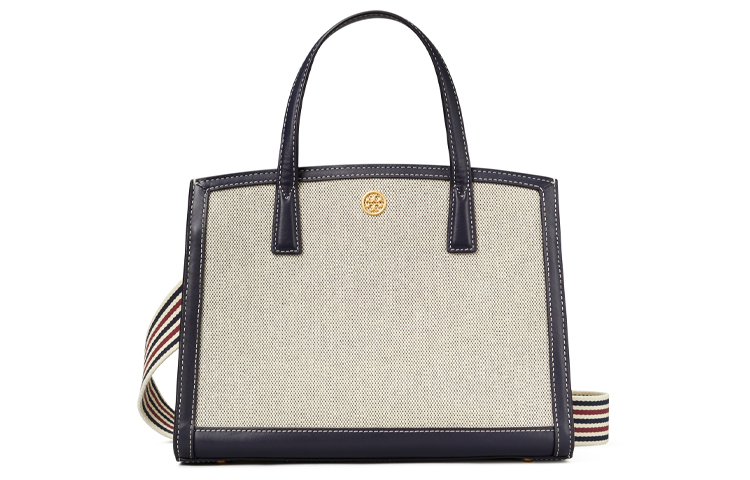 

Сумка кроссбод Tory Burch из натуральной кожи небольшого размера для женщин, цвет бежевый/морской синий