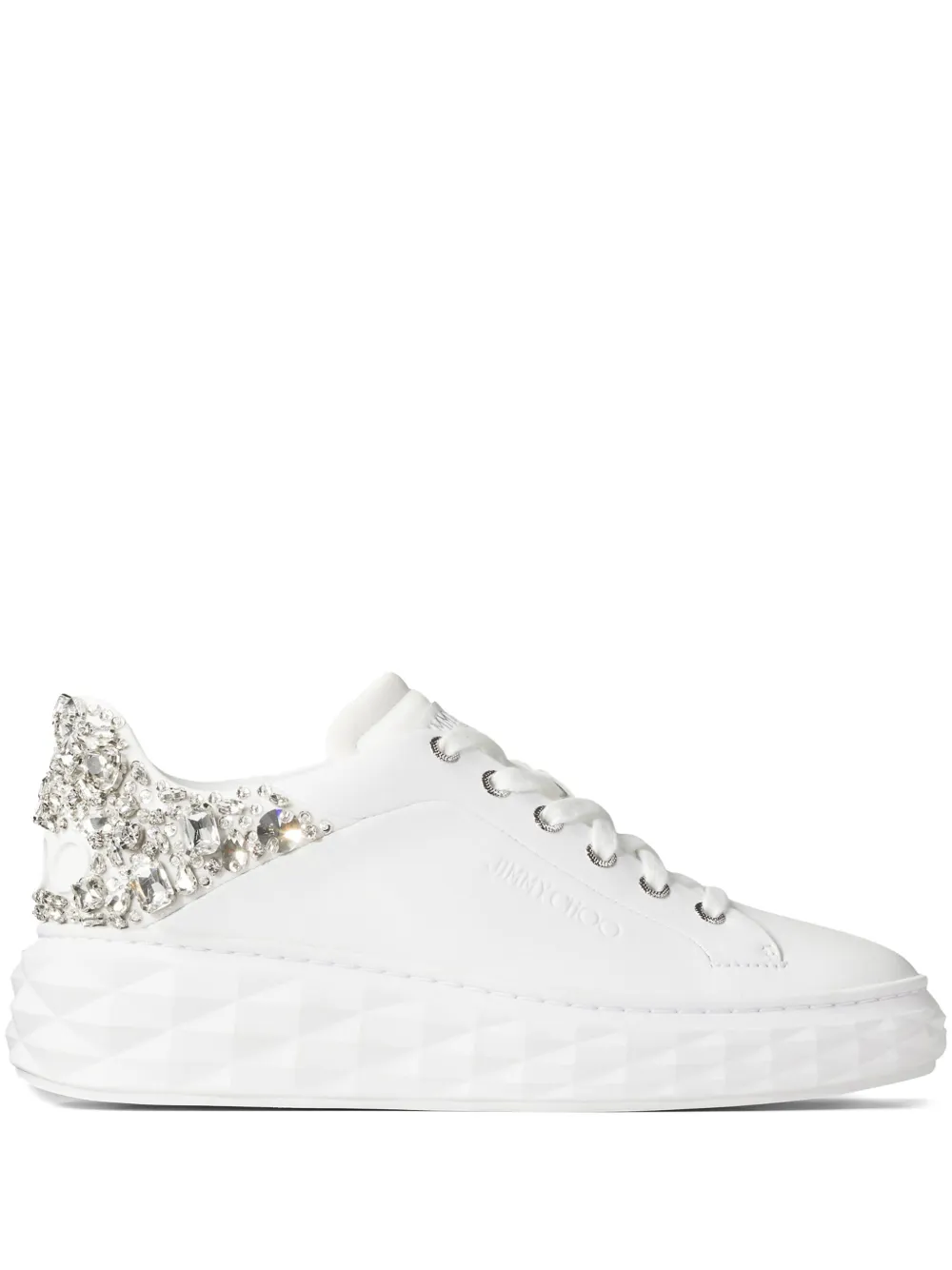 Кроссовки Diamond Maxi с кристаллами JIMMY CHOO, белый