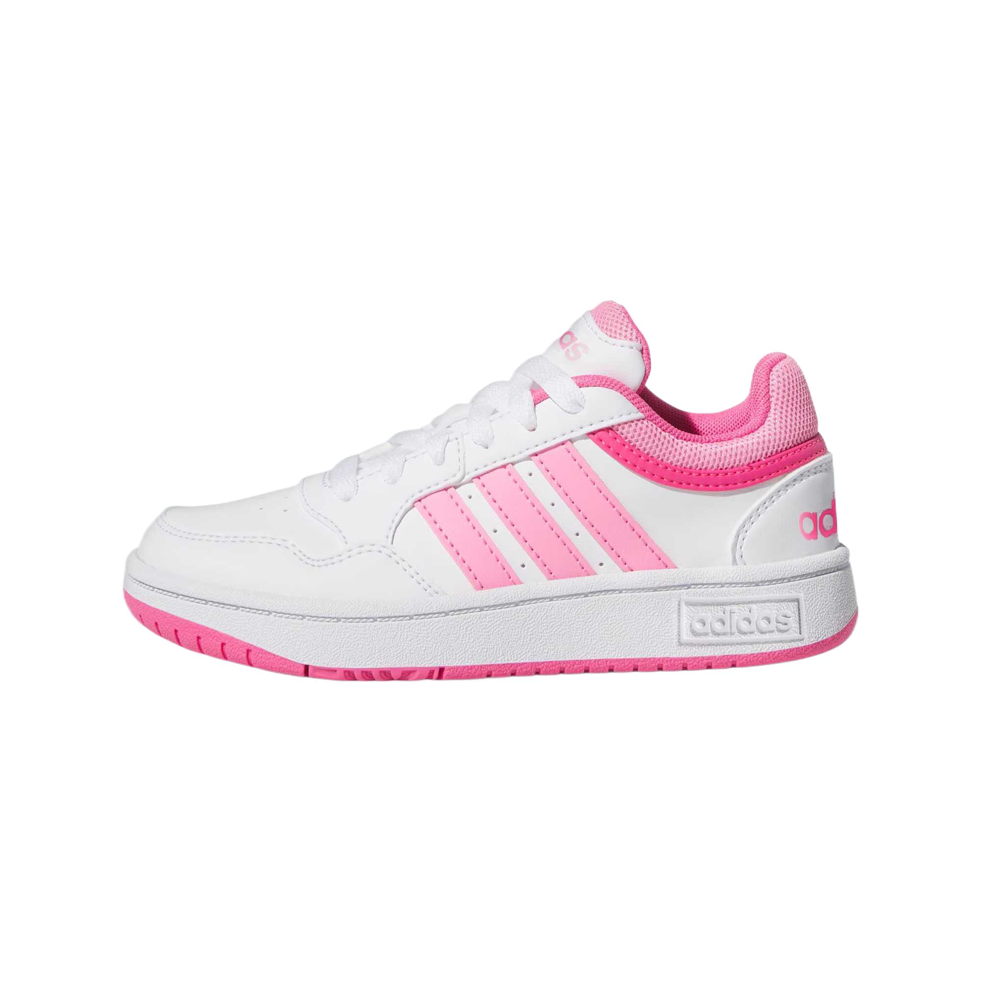 

Adidas Детские баскетбольные кроссовки HOOPS 3.0 с низким верхом, белые/розовые/ярко-красные