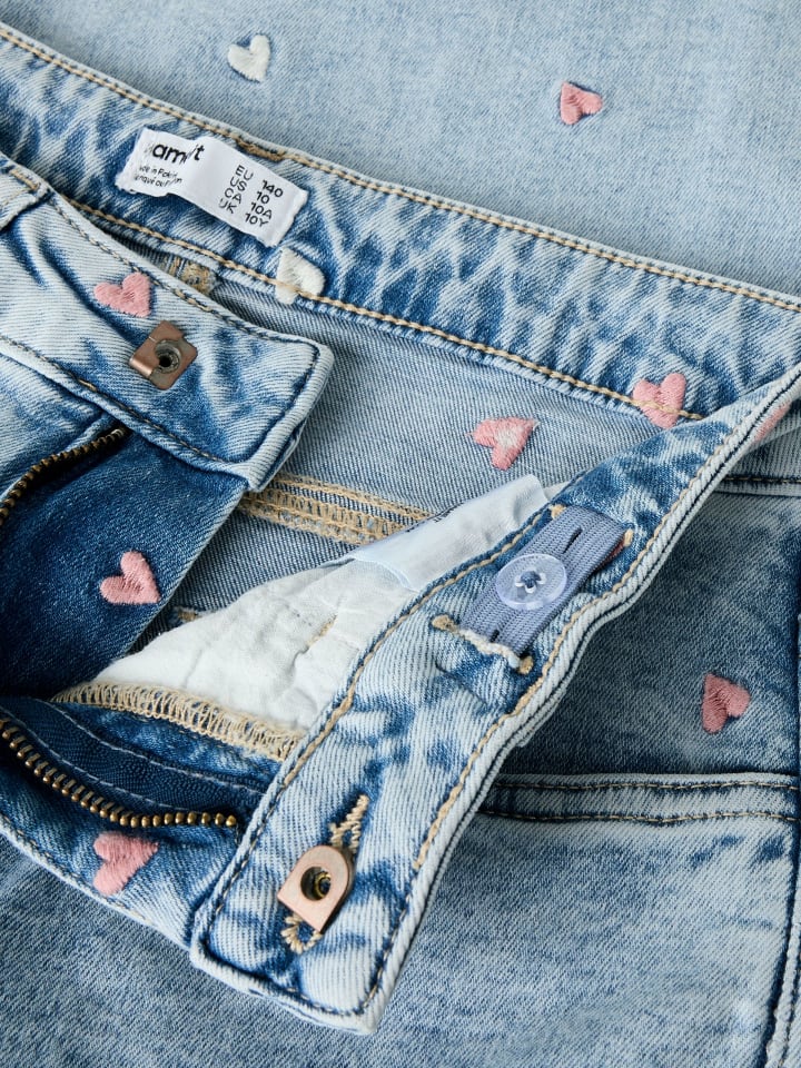Name it Джинсы NKFROSE WIDE EMB JEANS 2010-FR светло-голубого выбеленного денима — фото 4