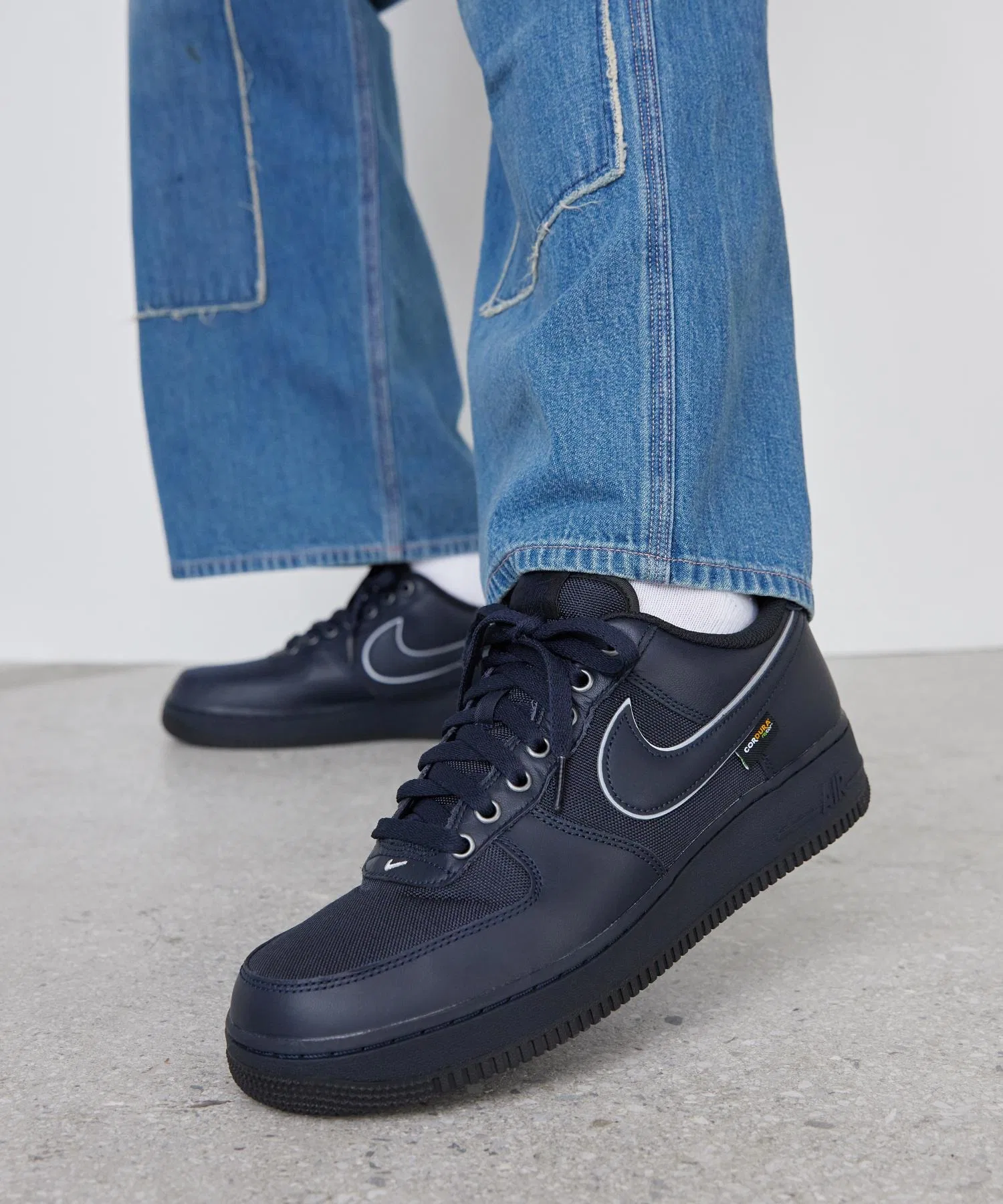 Мужские кроссовки Nike Air Force 1 '07 LV8 из кожи и CORDURA тёмно-синие