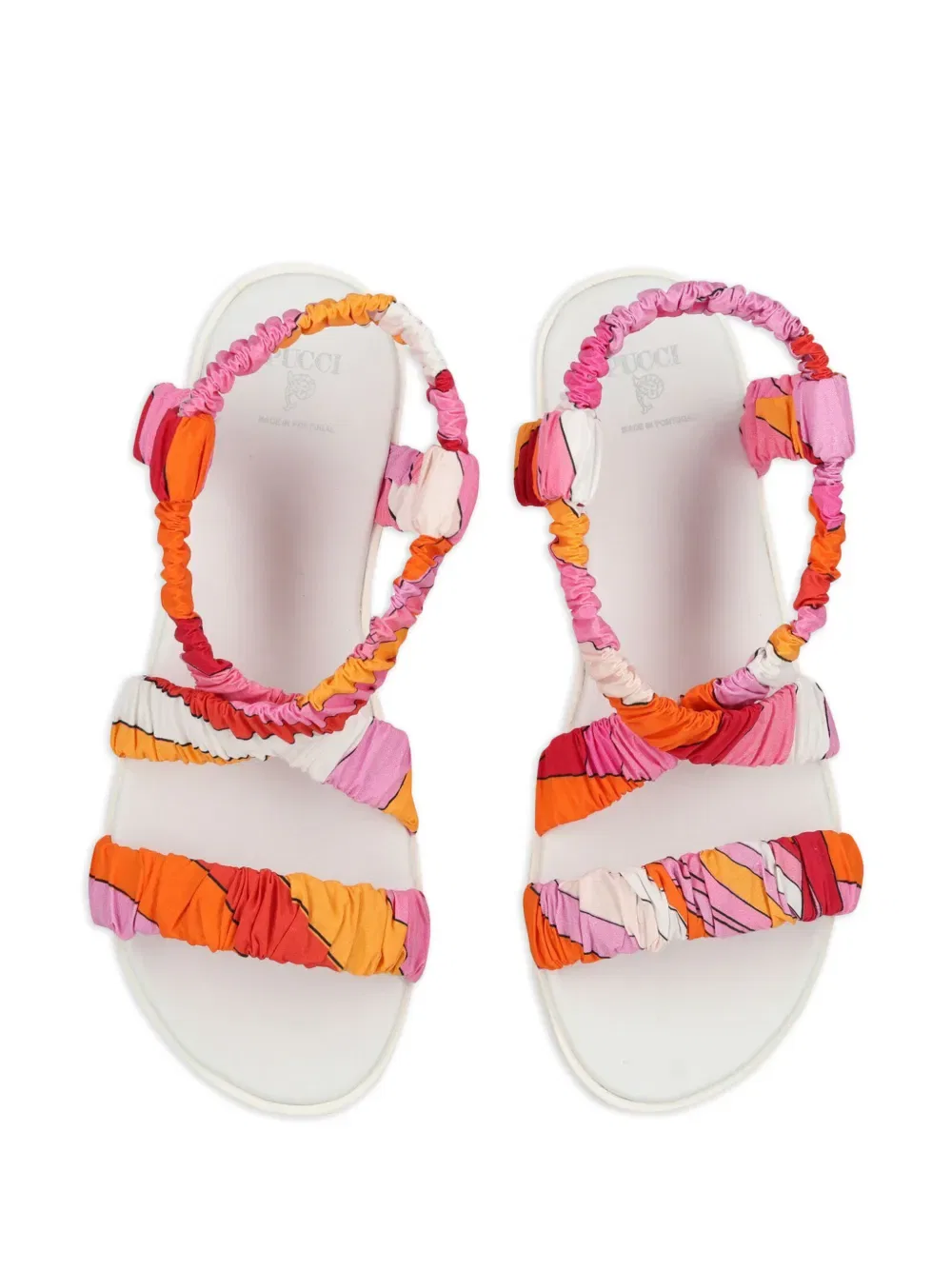 Сандалии с открытым носком и узором Pucci Junior, розовый — фото 4