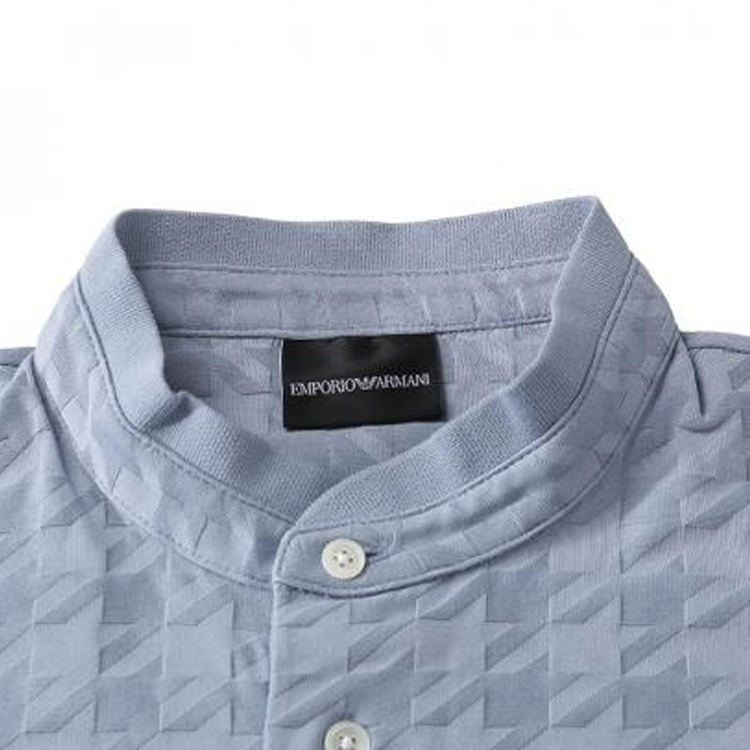 Футболка поло мужская дымчато-голубая EMPORIO ARMANI — фото 4