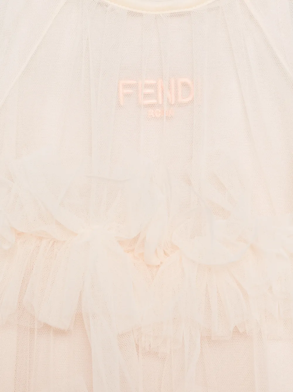 Платье с оборками Fendi Kids, бежевый — фото 3