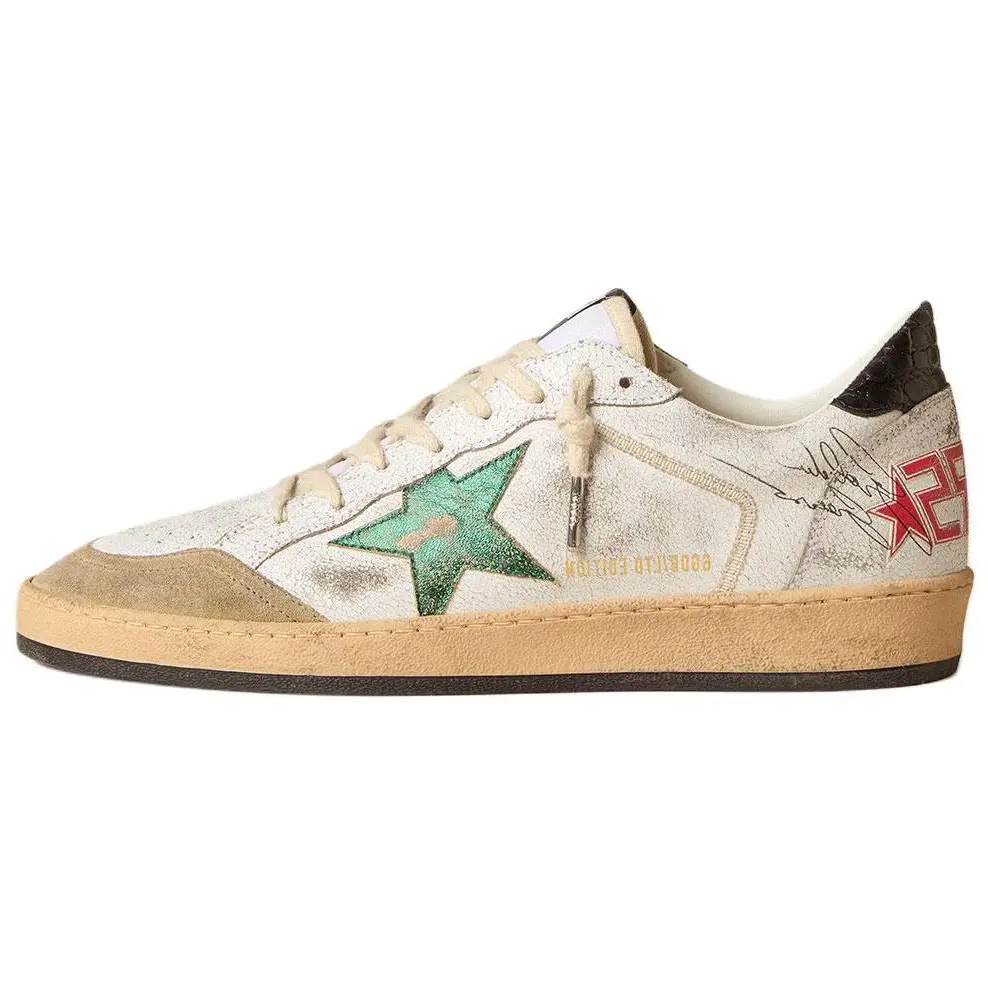 

Обувь для скейтбординга Ball Star Men Low-Top, мужские кроссовки, White Golden Goose, Белый, Обувь для скейтбординга Ball Star Men Low-Top, мужские кроссовки, White Golden Goose