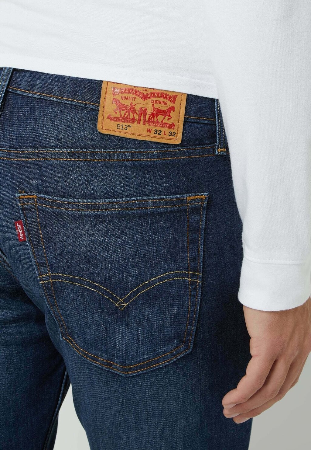 Джинсы-сигареты 513™ Slim Straight Levi's, темно-синий — фото 4