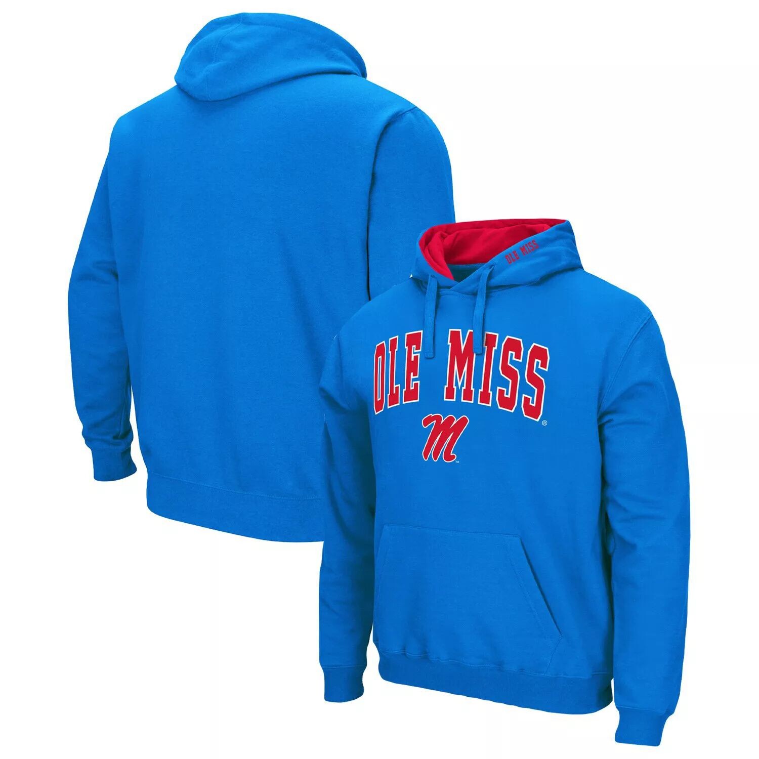

Мужской пудрово-синий пуловер с капюшоном Ole Miss Rebels Arch & Team Logo 3.0 Colosseum