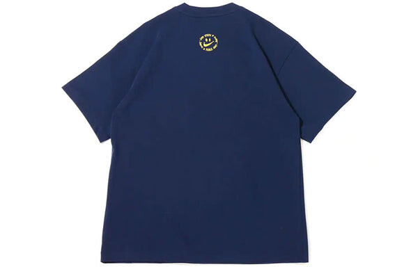 Футболка Nike Cartoon Flowers Logo Pattern Printing Round Neck Short Sleeve Blue, мультиколор — фото 2