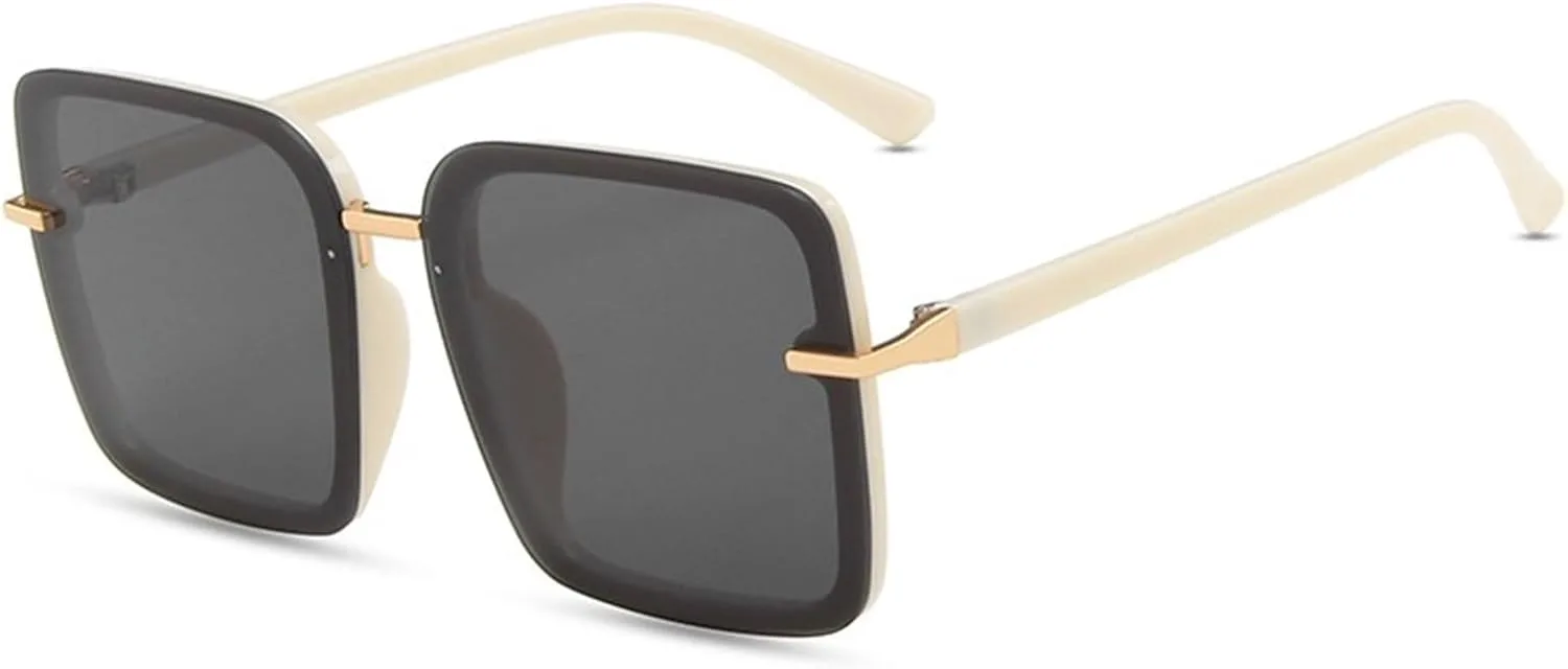 

Большие квадратные мужские солнцезащитные очки в оправе, украшение для водителя, женские солнцезащитные очки для вечеринки Generic, Beige