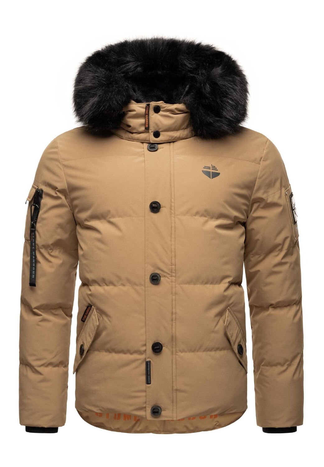 

Зимняя куртка Халваар STONE HARBOUR, цвет Light Brown Mit Schwarzem Fell