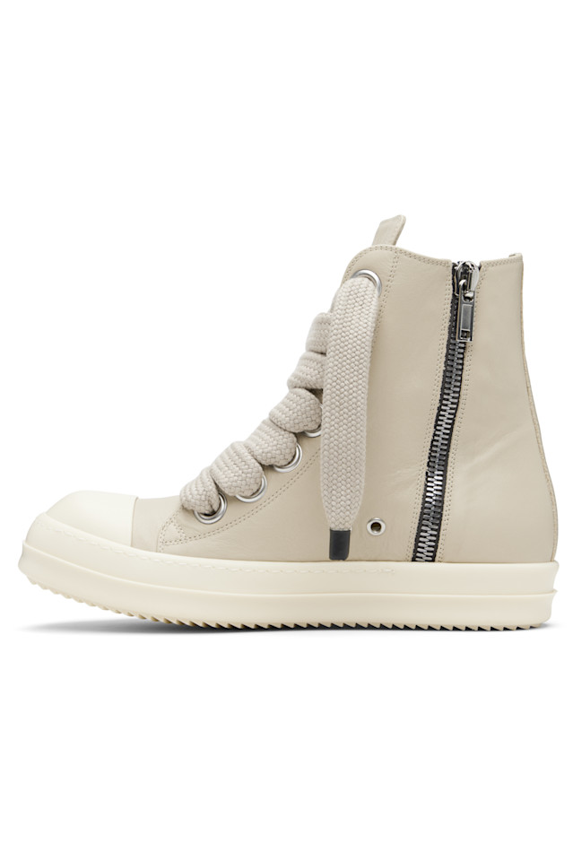 Rick Owens Бежевые кроссовки с рюшами в форме храма — фото 3