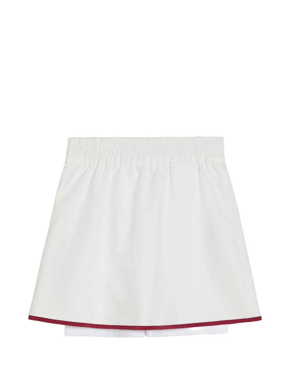 Юбка с контрастной отделкой и логотипом Brunello Cucinelli Kids, белый — фото 2