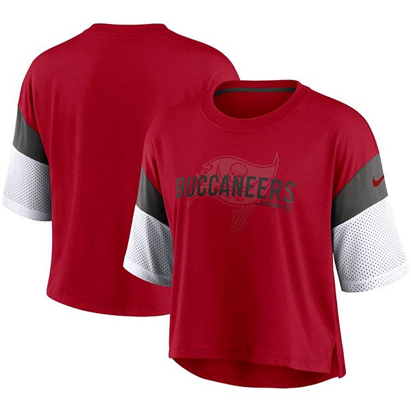 

Женский красный/белый топ-кроп Tampa Bay Buccaneers Nickname Tri-Blend Performance Nike