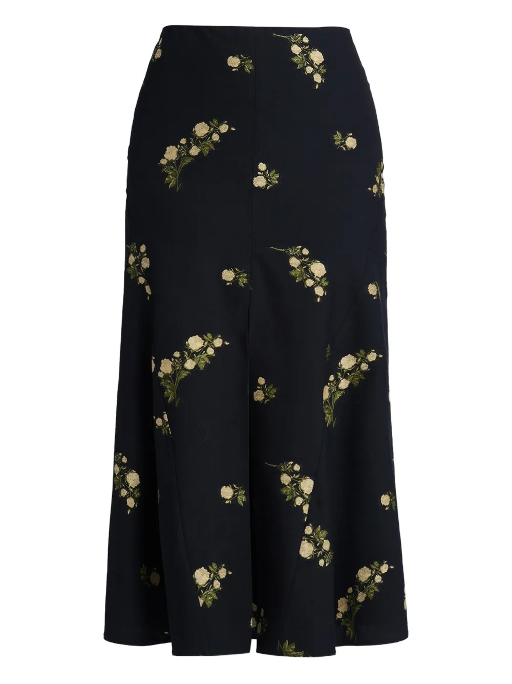 

Юбка миди с цветочным принтом ERDEM, черный