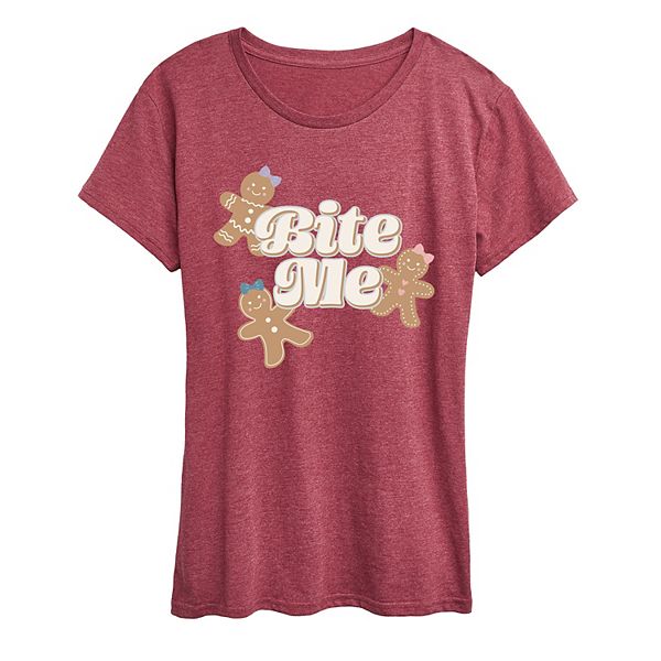 

Футболка с принтом "Bite Me Gingerbread Cookies" Licensed Character, Heather Wine, Красный, Футболка с принтом "Bite Me Gingerbread Cookies" Licensed Character, Heather Wine