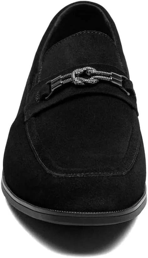 Мужские лоферы Stacy Adams Ravelle Moc Toe Bit Slip On, Black (Black Suede) — фото 3