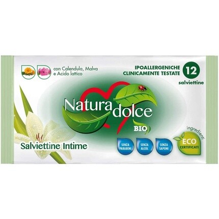 

Natura Dolce Doux Bio Lingettes Intime 12 шт. для интимной гигиены, Natura Dolce