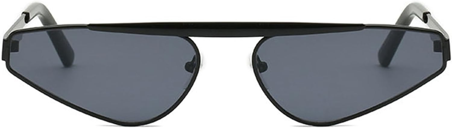 

Женские солнцезащитные очки «кошачий глаз» Helena, модные узкие очки в стиле Y2K, треугольные линзы, металлический корпус, защита от УФ-излучения UV400 для использования на открытом воздухе, C1