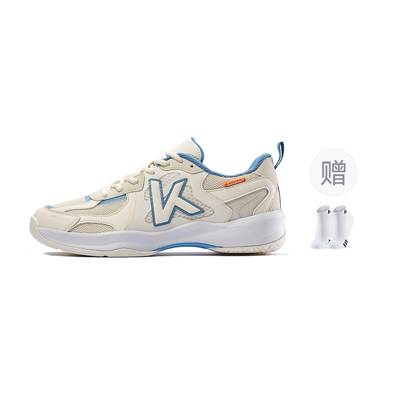 

Kawasaki Траверс 2.0 Винтаж Гу Хамелеон Износостойкие Дышащие Низкие Бадминтонные Кроссовки Унисекс - Белый, Серый, Синий+Профессиональные Спортивные Носки