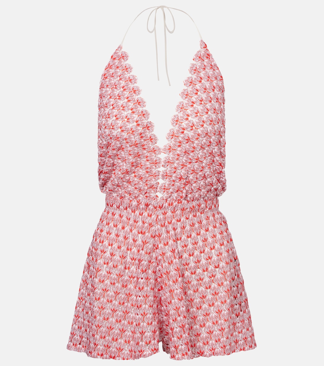 

Открытый трикотажный комбинезон с ламе Missoni, красный