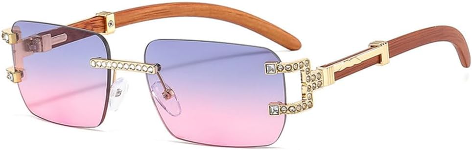 

Солнцезащитные очки MUTYNE с алмазной огранкой, ретро-стиль, безрамочные, роскошные, с градиентным переходом цвета, модные квадратные, для мужчин и женщин, C07 Gold.gray Pink