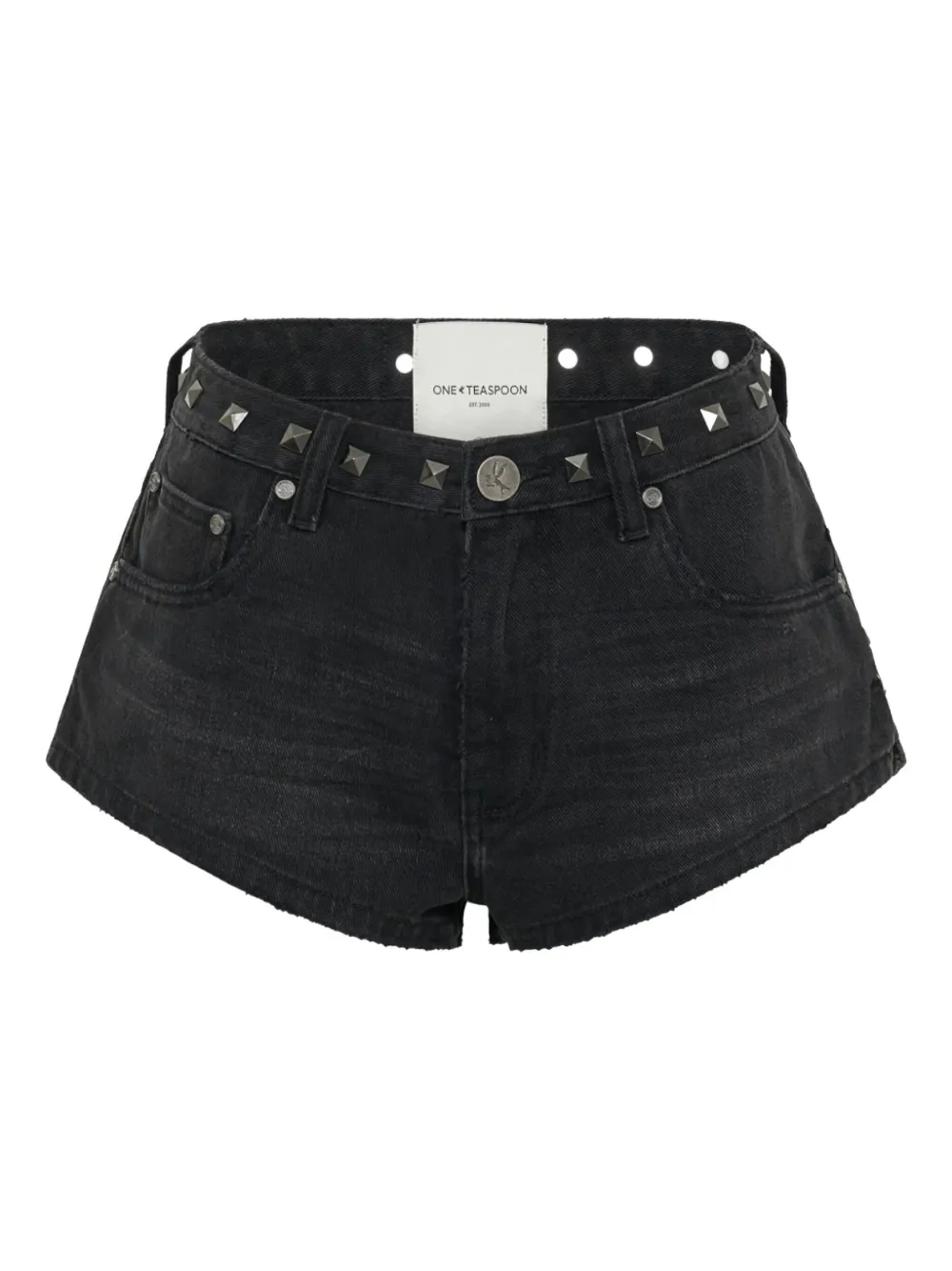 

Шорты с пятью карманами и заклёпками One Teaspoon, черный