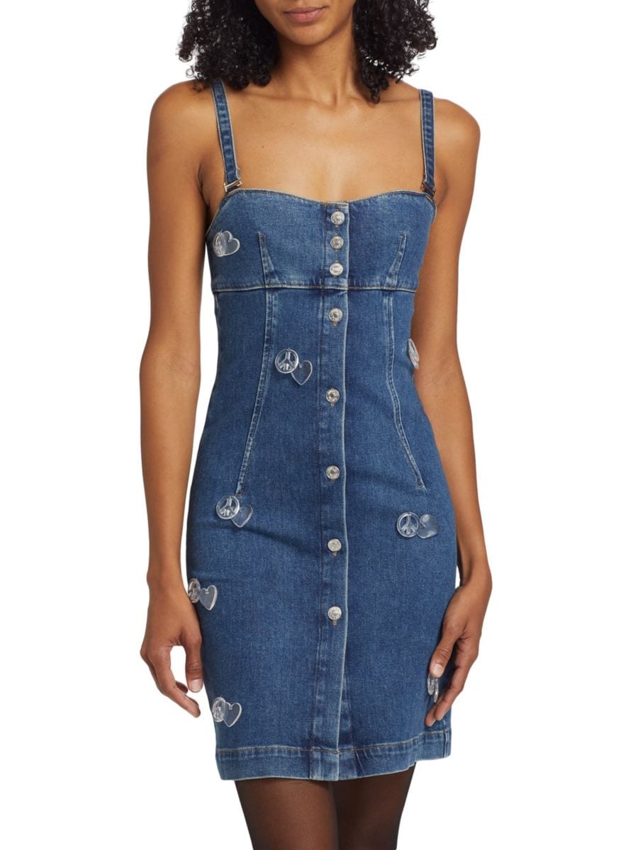 

Мини-платье с подвеской Peace Charm от Denim Moschino Jeans, синий