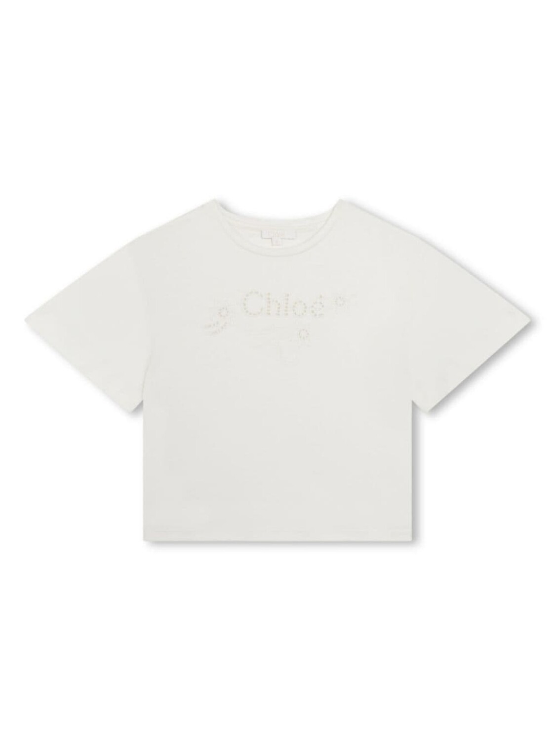 

Chloé Kids футболка с вышитым логотипом, белый