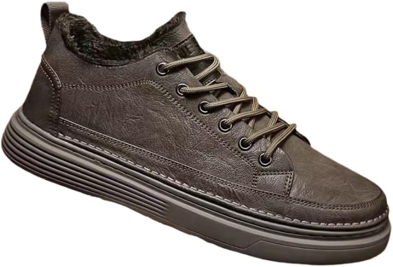 

Мужские теплые повседневные туфли - противоскользящие черные кожаные туфли - подходят для осенне-зимней одежды или для работы Spkfhd