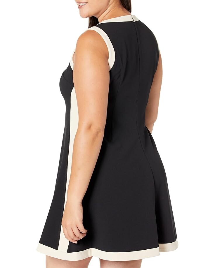 

Платье DKNY Scuba Crepe Color-Block Fit-and-Flare, цвет Black/Eggshell