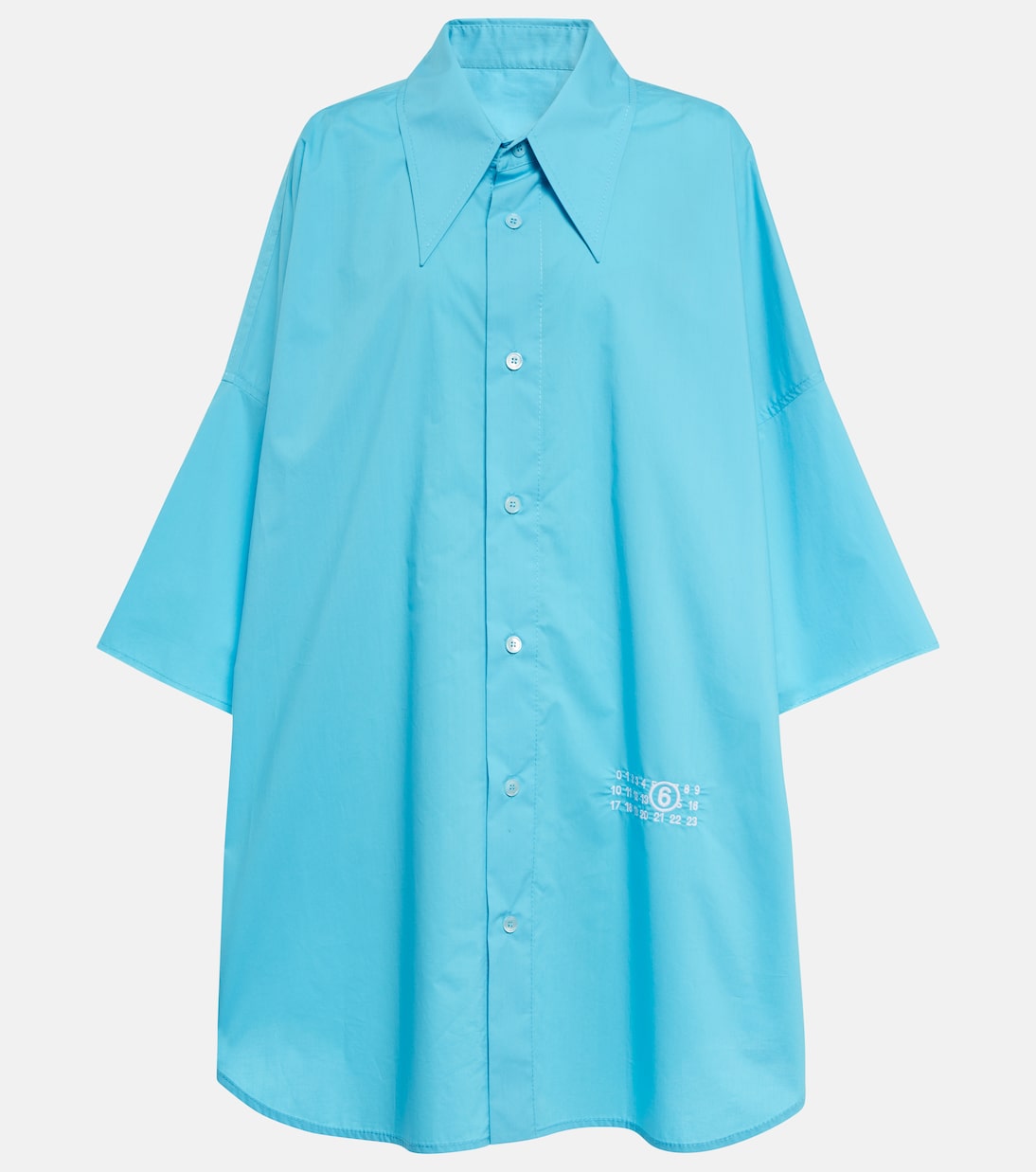 

Рубашка свободного кроя из хлопка MM6 Maison Margiela, Bright Blue