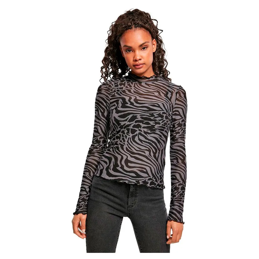 

Блуза Urban Classics Turtleneck Top Aop Mesh Big, серый