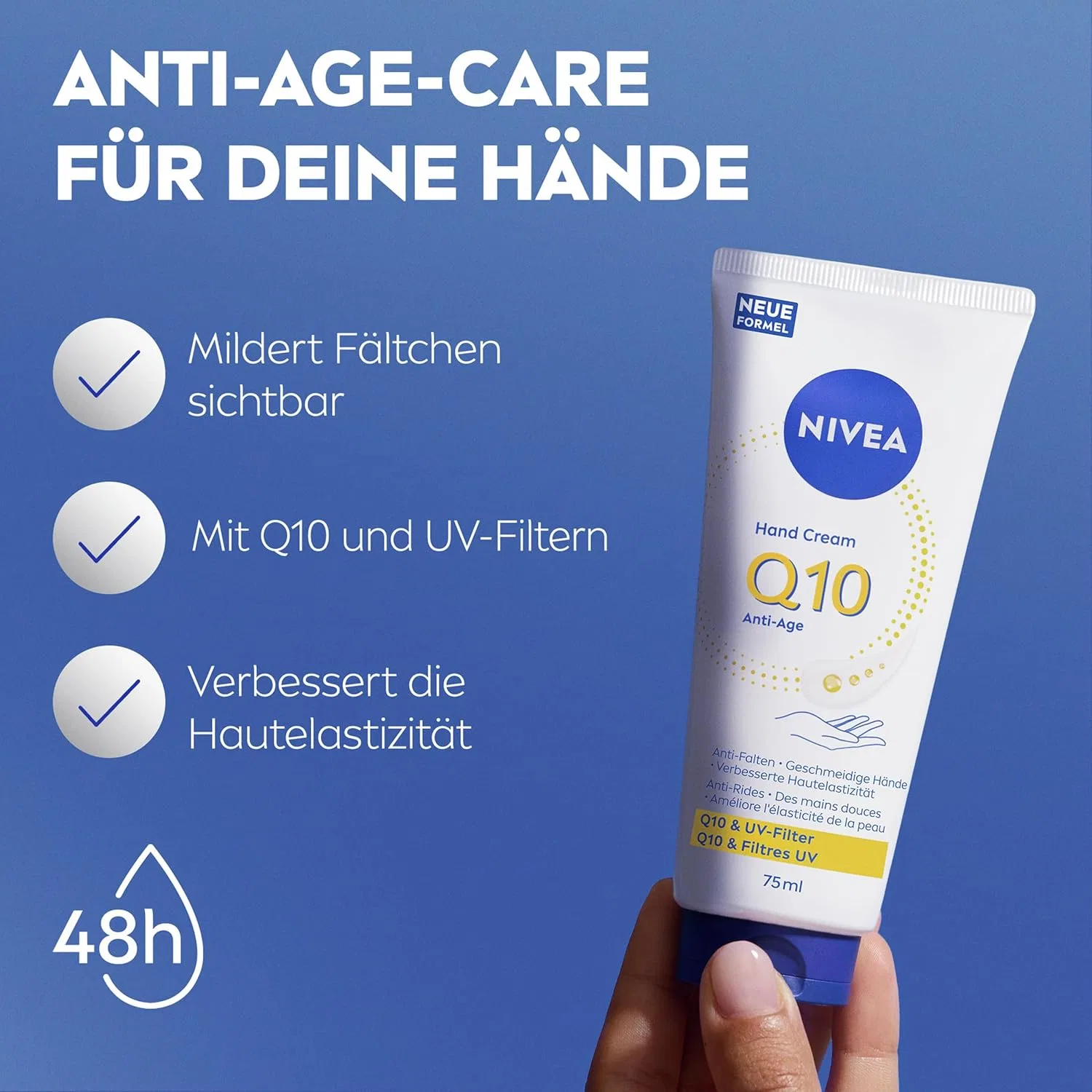 Крем для рук NIVEA 3-в-1 Anti-Age Q10 с УФ-фильтром, 75 мл Nivea — фото 2