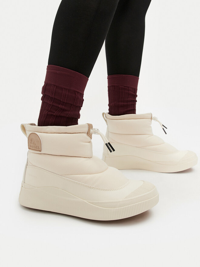 Зимние ботинки женские Sorel на шнуровке, экрю — фото 2