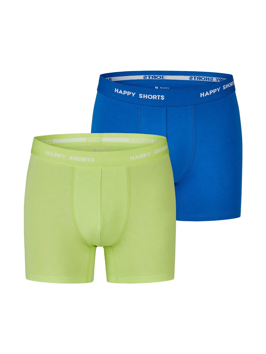 Боксеры из джерси, Happy Shorts, неон лайм/синий