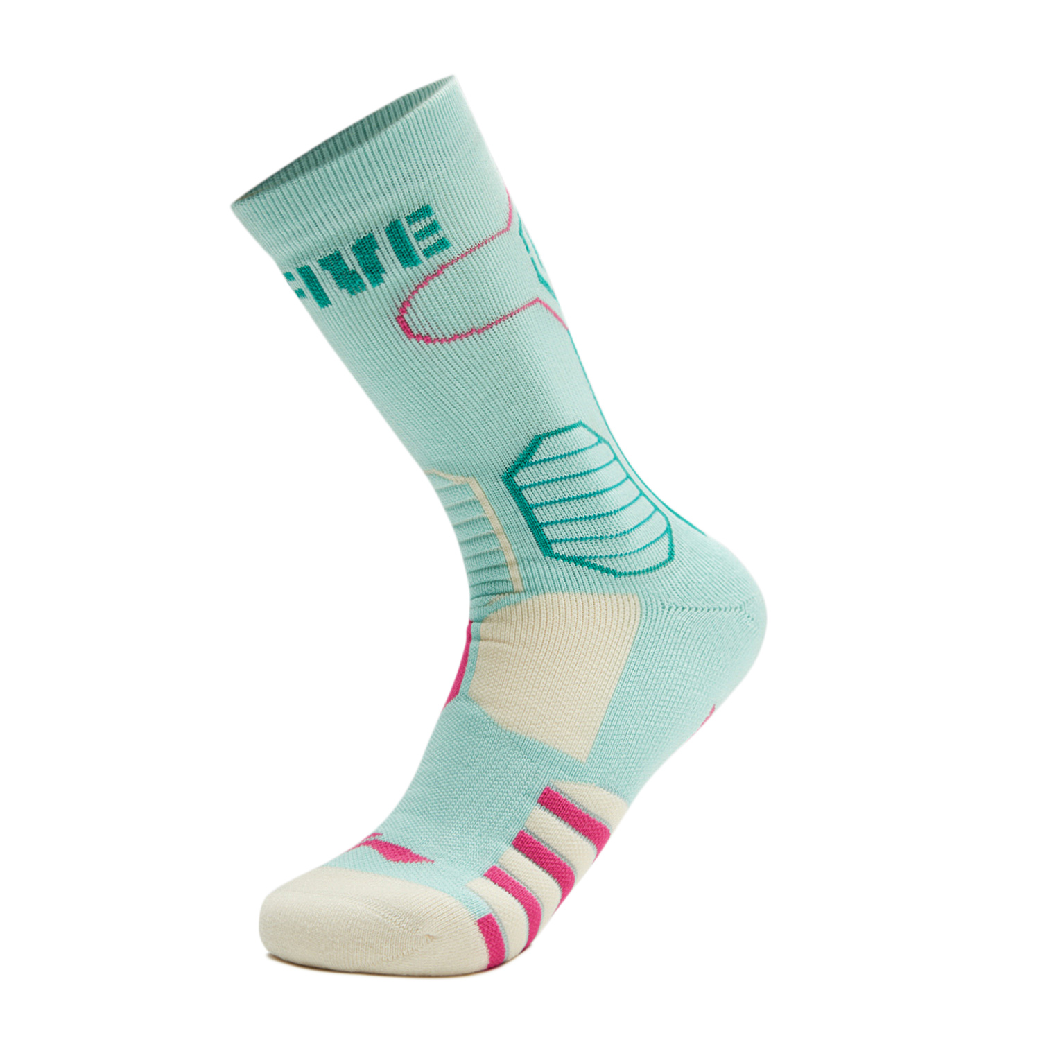 

LINING Носки для баскетбола Badfive унисекс 1 пара Cool Green/Ecru/Vibrant Pink