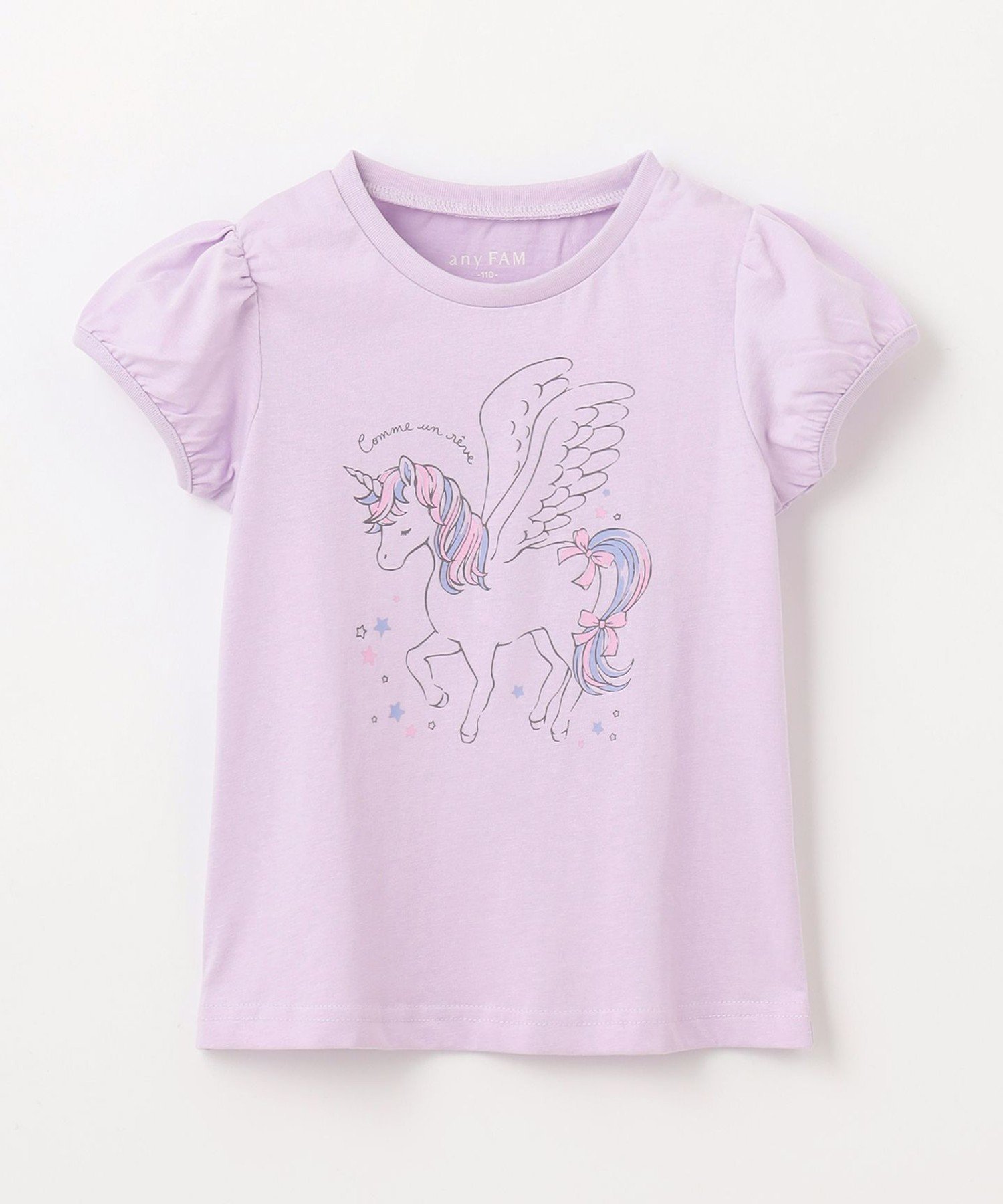 Футболка с коротким рукавом и принтом «7 дней» ANY KIDS, Lavender x Unicorn [082] — фото 2