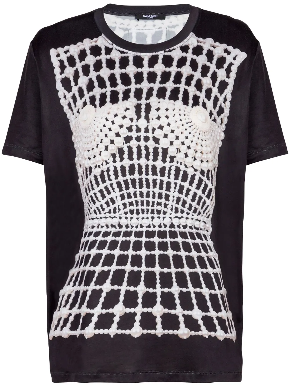 

Футболка с эффектом тромплей BALMAIN, черный