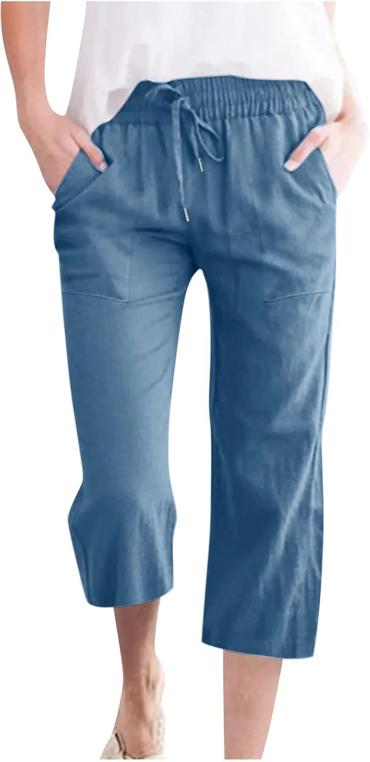 

Женские летние брюки Casual 2024 на резинке с высокой талией SMIDOW