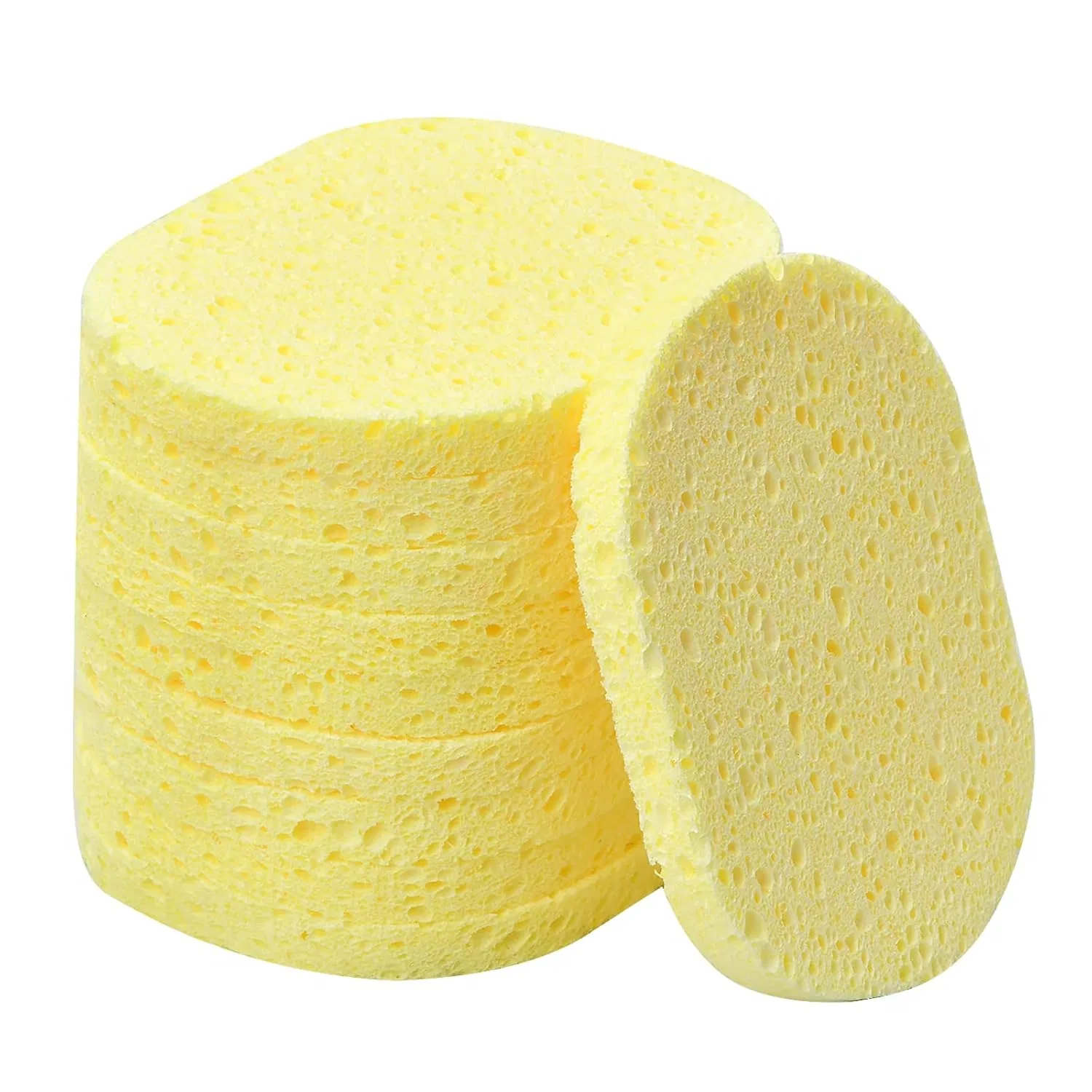 Набор натуральных целлюлозных спонжей для лица (10 шт.) Catime, 10 Mm, Yellow