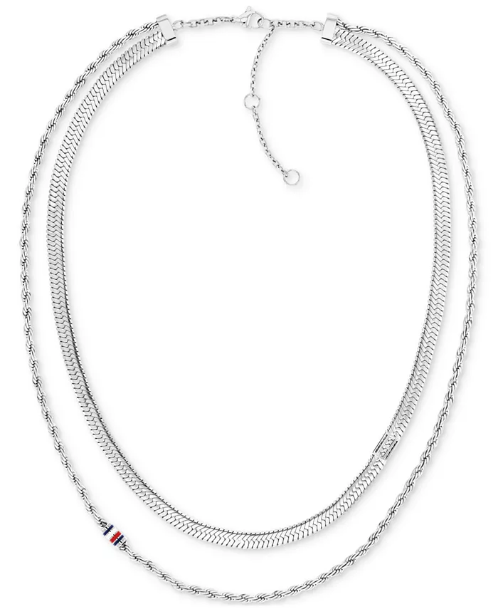

Многослойное ожерелье-воротник, 16 дюймов + удлинитель 2 дюйма Tommy Hilfiger, серебряный