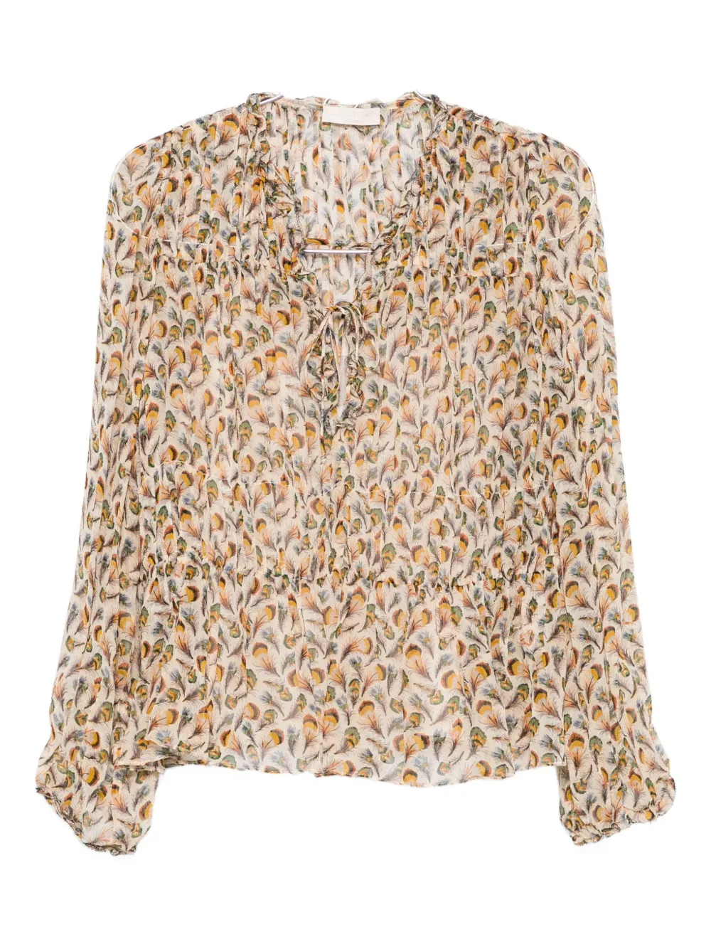 

Топ с оборками и цветочным принтом Ulla Johnson, нейтральный