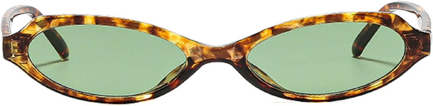 

Мужские солнцезащитные очки «кошачий глаз» маленького размера, защита от ультрафиолета UV400, модные зеленые овальные линзы, женские солнцезащитные очки в стиле панк mincl, C1